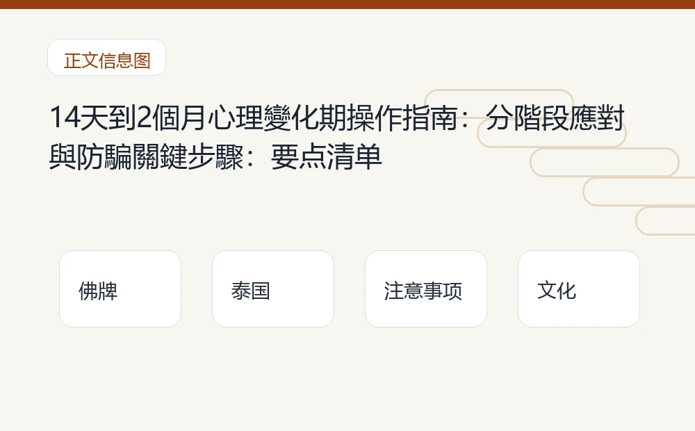 14天到2個月心理變化期操作指南：分階段應對與防騙關鍵步驟：要点清单 泰国佛牌与法事内容说明图