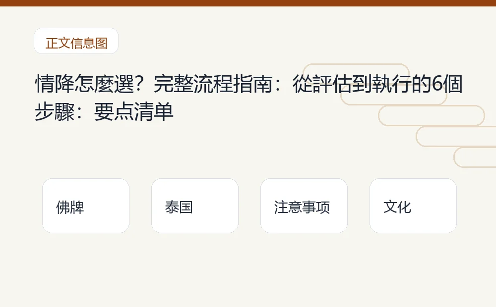 情降怎麼選?完整流程指南:從評估到執行的6個步驟插图1 情降怎麼選?完整流程指南:從評估到執行的6個步驟:要点清单 泰国佛牌与法事内容说明图