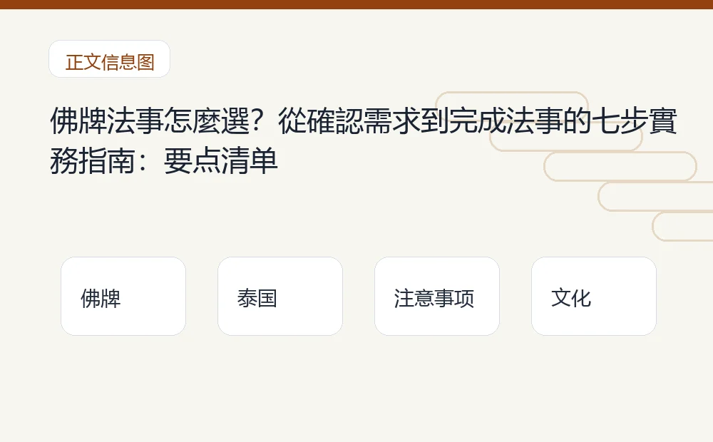 佛牌法事怎麼選?從確認需求到完成法事的七步實務指南插图1 佛牌法事怎麼選?從確認需求到完成法事的七步實務指南:要点清单 泰国佛牌与法事内容说明图