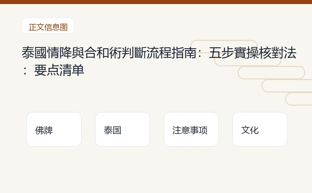 泰國情降與合和術判斷流程指南:五步實操核對法插图1 泰國情降與合和術判斷流程指南:五步實操核對法:要点清单 泰国佛牌与法事内容说明图