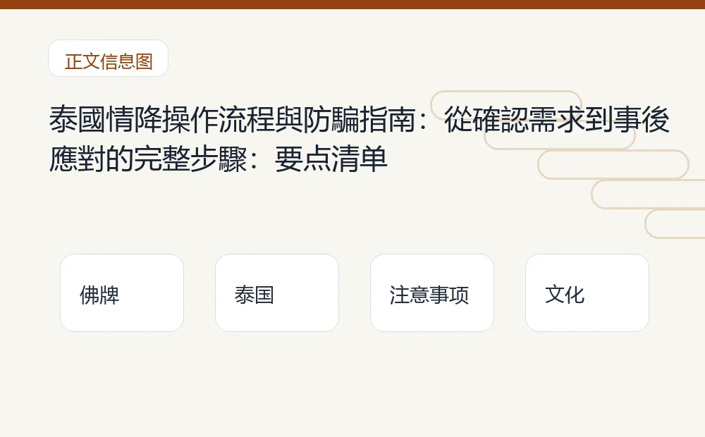 泰國情降操作流程與防騙指南:從確認需求到事後應對的完整步驟插图1 泰國情降操作流程與防騙指南:從確認需求到事後應對的完整步驟:要点清单 泰国佛牌与法事内容说明图