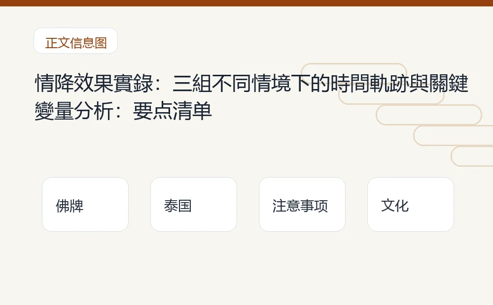 情降效果實錄：三組不同情境下的時間軌跡與關鍵變量分析：要点清单 泰国佛牌与法事内容说明图