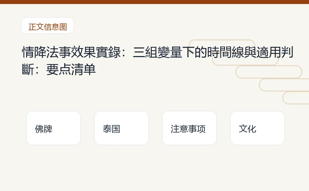 情降法事效果實錄：三組變量下的時間線與適用判斷：要点清单 泰国佛牌与法事内容说明图