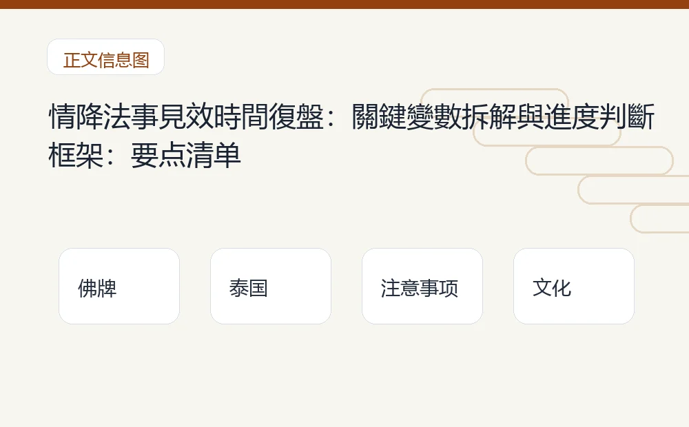 情降法事見效時間復盤:關鍵變數拆解與進度判斷框架插图1 情降法事見效時間復盤:關鍵變數拆解與進度判斷框架:要点清单 泰国佛牌与法事内容说明图