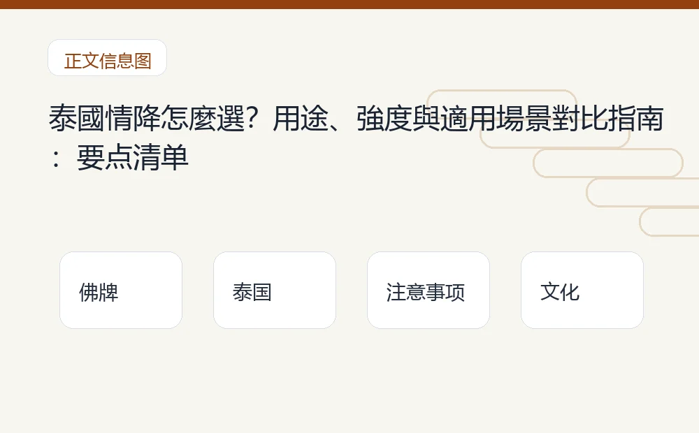泰國情降怎麼選?用途、強度與適用場景對比指南插图1 泰國情降怎麼選?用途、強度與適用場景對比指南:要点清单 泰国佛牌与法事内容说明图