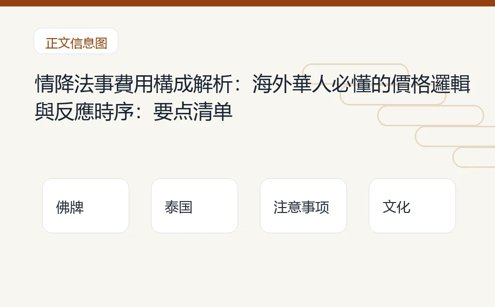 情降法事費用構成解析:海外華人必懂的價格邏輯與反應時序插图1 情降法事費用構成解析:海外華人必懂的價格邏輯與反應時序:要点清单 泰国佛牌与法事内容说明图