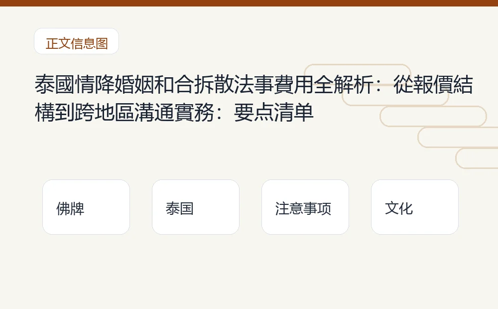 泰國情降婚姻和合拆散法事費用全解析:從報價結構到跨地區溝通實務插图1 泰國情降婚姻和合拆散法事費用全解析:從報價結構到跨地區溝通實務:要点清单 泰国佛牌与法事内容说明图