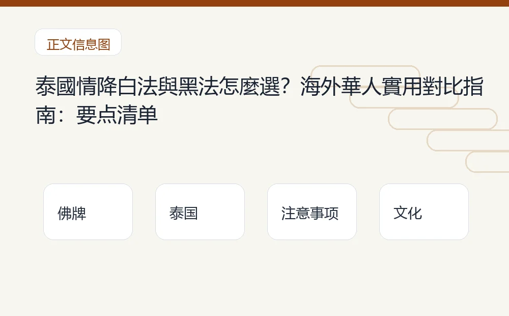 泰國情降白法與黑法怎麼選?海外華人實用對比指南插图1 泰國情降白法與黑法怎麼選?海外華人實用對比指南:要点清单 泰国佛牌与法事内容说明图
