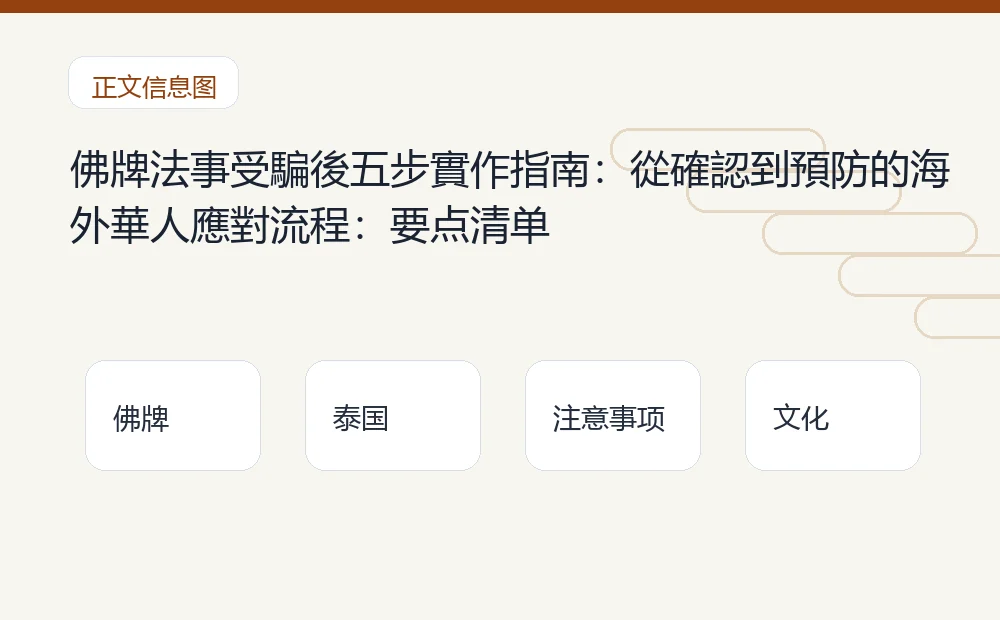 佛牌法事受騙後五步實作指南:從確認到預防的海外華人應對流程插图1 佛牌法事受騙後五步實作指南:從確認到預防的海外華人應對流程:要点清单 泰国佛牌与法事内容说明图