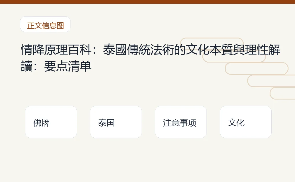 情降原理百科:泰國傳統法術的文化本質與理性解讀插图1 情降原理百科:泰國傳統法術的文化本質與理性解讀:要点清单 泰国佛牌与法事内容说明图
