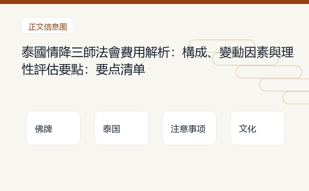 泰國情降三師法會費用解析:構成、變動因素與理性評估要點插图1 泰國情降三師法會費用解析:構成、變動因素與理性評估要點:要点清单 泰国佛牌与法事内容说明图
