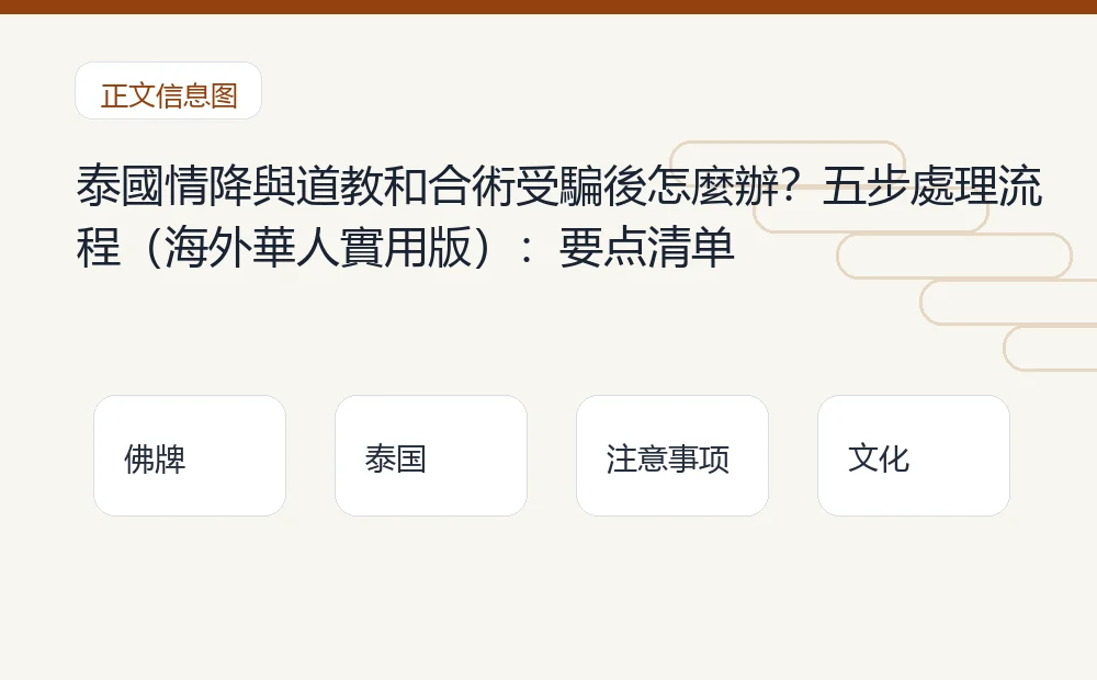 泰國情降與道教和合術受騙後怎麼辦?五步處理流程(海外華人實用版)插图1 泰國情降與道教和合術受騙後怎麼辦?五步處理流程(海外華人實用版):要点清单 泰国佛牌与法事内容说明图