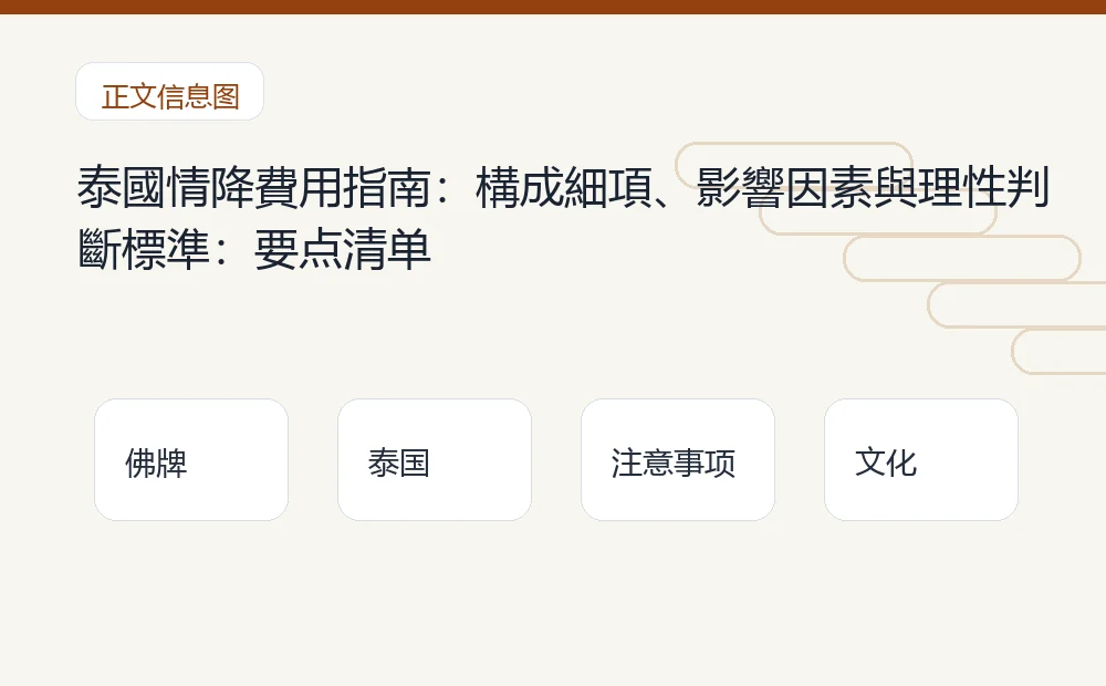 泰國情降費用指南：構成細項、影響因素與理性判斷標準：要点清单 泰国佛牌与法事内容说明图