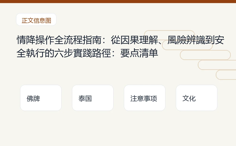 情降操作全流程指南:從因果理解、風險辨識到安全執行的六步實踐路徑插图1 情降操作全流程指南:從因果理解、風險辨識到安全執行的六步實踐路徑:要点清单 泰国佛牌与法事内容说明图